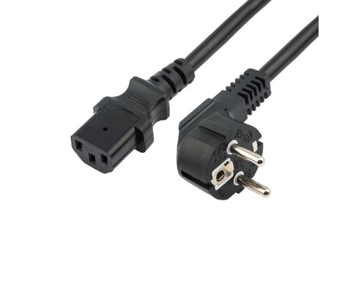 [Розетки и патч-панели] Rexant (11-1138) Шнур сетевой, вилка угловая СЕЕ 7/7(Schuko) - разъем IEC 320 C13, кабель 3x1,5 мм?, длина 1,5 метра, черный (PVC пакет)