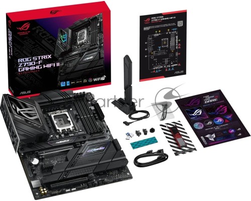 Материнская плата ASUS ROG STRIX Z790-F GAMING WIFI II, LGA 1700, Intel Z790, 4xDDR5, 4xSATA, 5xM.2, 1xPCI-E 5.0 x16, 1xPCI-E 4.0 x4, 1xHDMI, 1xDisplayPort, 1x 2.5Gb LAN, 2xUSB-A 3.2 Gen 2, 4xUSB-A 3.2 Gen 1, 6xUSB-A 2.0, 2x3.5 мм, 5.1, Standard-ATX