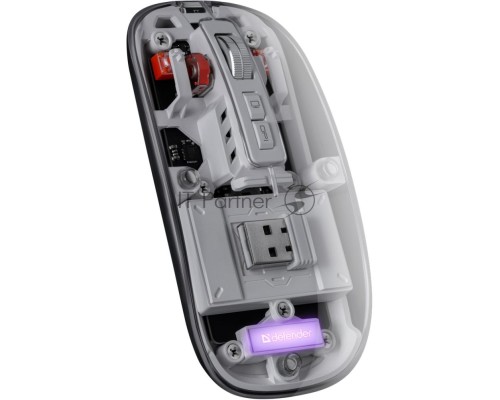 Мышь беспроводная Defender Ixes MM-999 прозрачный, 2400 dpi, радиоканал, Bluetooth, USB, кнопки - 4