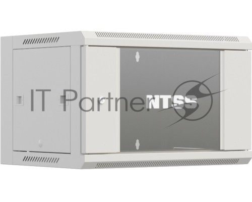 Шкаф коммутационный NTSS Премиум (NTSS-W18U6045GS-2) настенный 18U 600x450мм пер.дв.стекл 60кг серый IP20 сталь