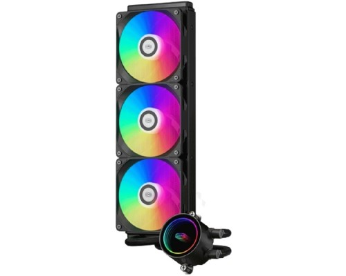 [Вентиляторы] Система охлаждения/ PCCooler DA360 ARGB BK (280W, 360mm, Black, ARGB/ Fans: 3x120mm, 72.1CFM, 33.8dBA, 1800RPM/ Pump height 55mm, 28dBA, 3000RPM, Rad thickness 27mm/ S: 1851, 1700, 1200, 20XX, 115X, A