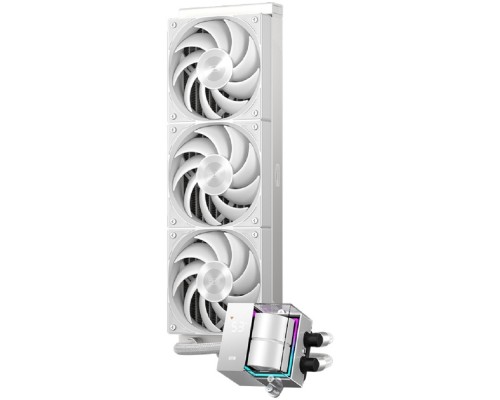 [Вентиляторы] Система охлаждения/ PCCooler DS360 WH (310W, 360mm, LED temp., White, ARGB Pump/ Fans: 3x120mm, 86.73CFM, 28dBA, 2200RPM/ Pump height 67mm, 28dBA, 3200RPM, Rad thickness 27mm/ S: 1851, 1700, 1200, 20X