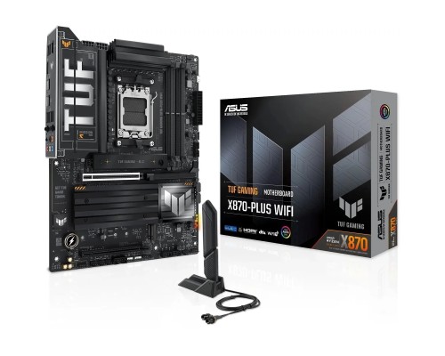 [Материнская плата] ASUS TUF GAMING X870-PLUS WIFI (Socket AM5, ATX,  4xDDR5(192GB), HDMI, 1xPCIe 5.0x16/1xPCIe 4.0x16, 1xLAN (2.5GbE), Wi-Fi 7, BT 5.4, 2xSATA 6Gb/s, 4xM.2, 2xType-C, 7xUSB 3.2, 1xUSB 2.0)