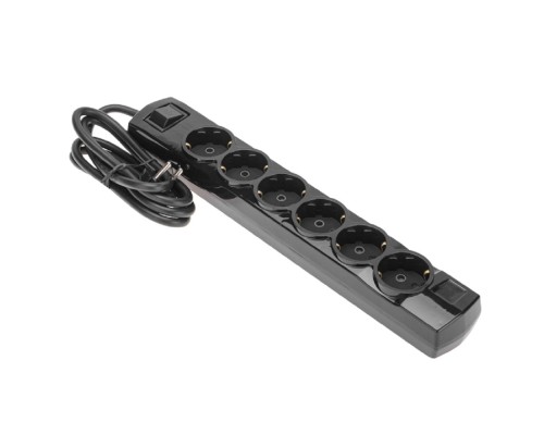 [удлинители] Rexant (13-4118) Удлинитель PREMIUM 6 гнезд, 1,5м, 3х1,5мм?, с/з, с выключателем, черный