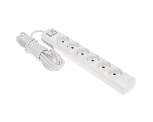 [удлинители] Rexant (13-4116) Удлинитель PREMIUM 6 гнезд, 3м, 3х1,5мм?, с/з, с выключателем, белый