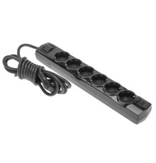 Rexant (13-4119) Удлинитель PREMIUM 6 гнезд, 3м, 3х1,5мм?, с/з, с выключателем, черный