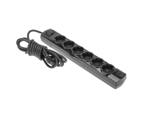 [удлинители] Rexant (13-4119) Удлинитель PREMIUM 6 гнезд, 3м, 3х1,5мм?, с/з, с выключателем, черный