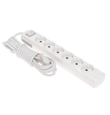 Rexant (13-4117) Удлинитель PREMIUM 6 гнезд, 5м, 3х1,5мм?, с/з, с выключателем, белый