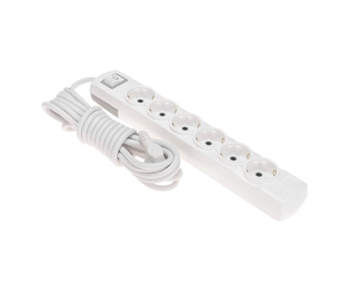 [удлинители] Rexant (13-4117) Удлинитель PREMIUM 6 гнезд, 5м, 3х1,5мм?, с/з, с выключателем, белый