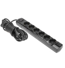 Rexant (13-4120) Удлинитель PREMIUM 6 гнезд, 5м, 3х1,5мм?, с/з, с выключателем, черный