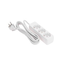 PROconnect (13-4209) Удлинитель 3 гнезда, 3м, 3х0,75мм?, с/з, белый