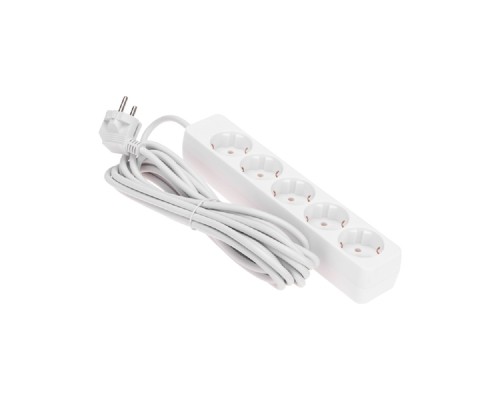 [удлинители] PROconnect (13-4213) Удлинитель 5 гнезд, 5м, 3х0,75мм?, с/з, белый