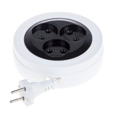 PROconnect (11-7225) Удлинитель-рулетка STANDARD 3 гнезда, 5м, 2х0,75мм?, б/з, белый