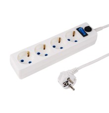 PROconnect (11-7228) Сетевой фильтр STANDARD 4 гнезда, 3м, 3х0,75мм?, с/з + автовыкл., белый