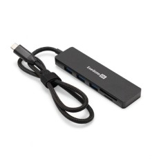 Exegate EX297632RUS Док-станция 4-в-1 ExeGate DUB-2213C/CR (кабель-адаптер USB Type-C --> 2xUSB2.0+ 1xUSB3.0+Card Reader, Plug&Play, черный)
