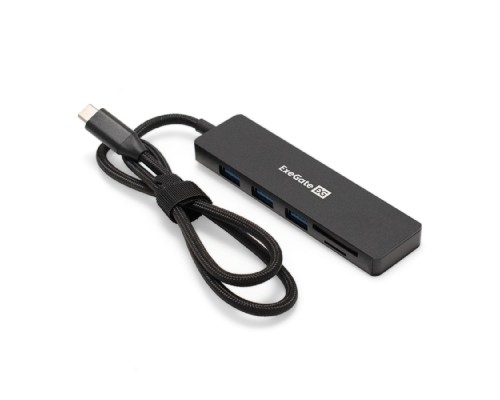 [USB-концентраторы] Exegate EX297632RUS Док-станция 4-в-1 ExeGate DUB-2213C/CR (кабель-адаптер USB Type-C --> 2xUSB2.0+ 1xUSB3.0+Card Reader, Plug&Play, черный)