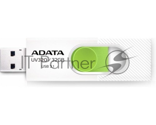 Флеш диск 32GB A-DATA UV320, USB 3.2, белый/зеленый