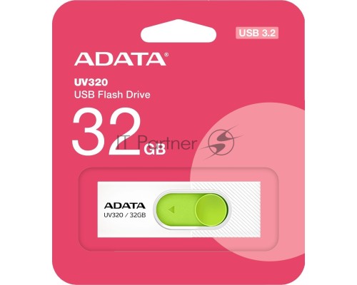 Флеш диск 32GB A-DATA UV320, USB 3.2, белый/зеленый