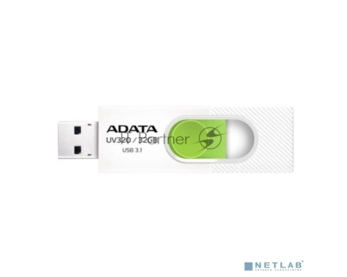 Флеш диск 32GB A-DATA UV320, USB 3.2, белый/зеленый
