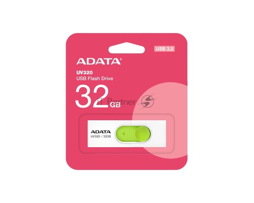 Флеш диск 32GB A-DATA UV320, USB 3.2, белый/зеленый