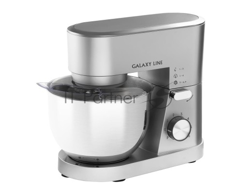 Миксер Galaxy Line GL 2237, серебристый, планетарный, 1600 Вт, 6 скоростей, импульсный режим