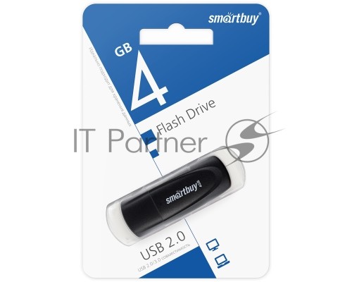 Флеш диск USB 2.0 SmartBuy 004GB Scout Black (SB004GB2SCK)