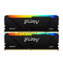 Оперативная память Kingston DDR4 2x16GB 3200MHz KF432C16BB2AK2/32 Fury Beast RGB RTL Gaming PC4-25600 CL16 DIMM 288-pin 1.35В kit single rank с радиатором Ret