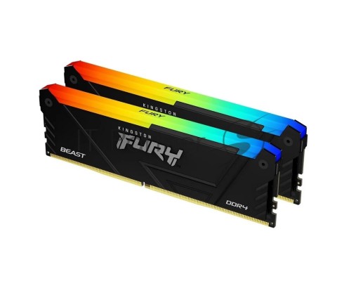Оперативная память Kingston DDR4 2x16GB 3200MHz KF432C16BB2AK2/32 Fury Beast RGB RTL Gaming PC4-25600 CL16 DIMM 288-pin 1.35В kit single rank с радиатором Ret