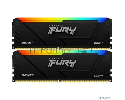 Оперативная память Kingston DDR4 2x16GB 3200MHz KF432C16BB2AK2/32 Fury Beast RGB RTL Gaming PC4-25600 CL16 DIMM 288-pin 1.35В kit single rank с радиатором Ret