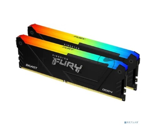 Оперативная память Kingston DDR4 2x16GB 3200MHz KF432C16BB2AK2/32 Fury Beast RGB RTL Gaming PC4-25600 CL16 DIMM 288-pin 1.35В kit single rank с радиатором Ret