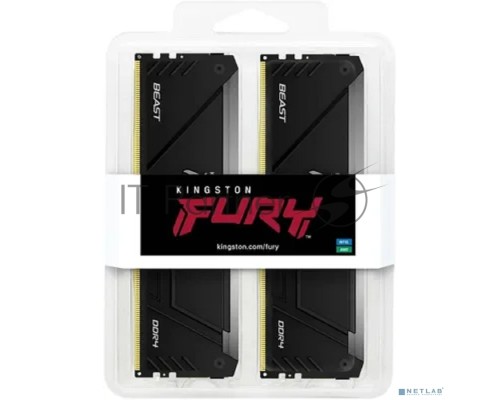 Оперативная память Kingston DDR4 2x16GB 3200MHz KF432C16BB2AK2/32 Fury Beast RGB RTL Gaming PC4-25600 CL16 DIMM 288-pin 1.35В kit single rank с радиатором Ret