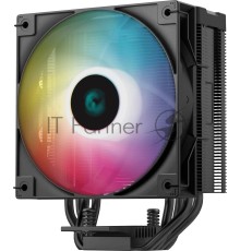 Кулер DEEPCOOL AG400 DIGITAL BK ARGB LGA1700/1200/115X/AM5/AM4 (9шт/кор, TDP 220W, PWM, ARGB Fan 120mm, 4 тепл. трубки, черный) RET