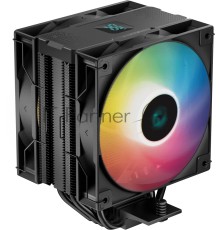 Кулер DEEPCOOL AG400 DIGITAL PLUS LGA1700/1200/115X/AM5/AM4 (9шт/кор, TDP 220W, PWM, DUAL ARGB Fan 120mm, 4 тепл. трубки, черный) RET