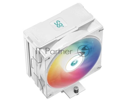 Кулер DEEPCOOL AG400 DIGITAL WH ARGB LGA1700/1200/115X/AM5/AM4 (9шт/кор, TDP 220W, PWM, ARGB Fan 120mm, 4 тепл. трубки, белый) RET