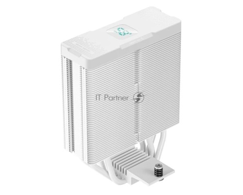 Кулер DEEPCOOL AG400 DIGITAL WH ARGB LGA1700/1200/115X/AM5/AM4 (9шт/кор, TDP 220W, PWM, ARGB Fan 120mm, 4 тепл. трубки, белый) RET