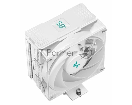 Кулер DEEPCOOL AG400 DIGITAL WH LGA1700/1200/115X/AM5/AM4 (9шт/кор, TDP 220W, PWM, Fan 120mm, 4 тепл. трубки, черный) RET