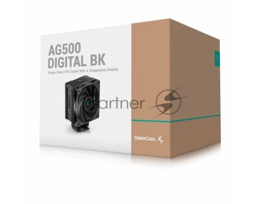 Кулер DEEPCOOL AG500 DIGITAL BK LGA1700/1200/115X/AM5/AM4 (12шт/кор, TDP 240W, PWM, Fan 120mm, 5 тепл. трубок) RET