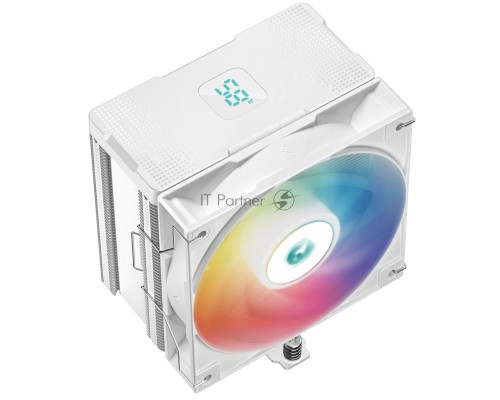 Кулер DEEPCOOL AG500 DIGITAL WH ARGB LGA1700/1200/115X/AM5/AM4 (9шт/кор, TDP 240W, PWM, ARGB Fan 120mm, 5 тепл. трубок, белый) RET