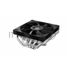 Кулер DEEPCOOL AN600 LGA1700/1200/115X/AM5/AM4 низкопрофильный 67mm (18шт/кор, TDP 180W, PWM,  White LED Fan 120mm, 6 тепл. трубок, Copper Base, черный) RET