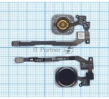 Кнопка HOME в сборе с механизмом и шлейфом для iPhone 5S, черная