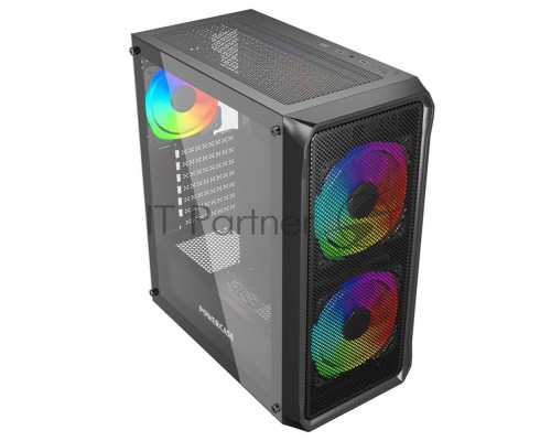 Корпус компьютерный Powercase Mistral Edge SE, Tempered Glass, 2x 140mm ARGB PWM+1x 120mm ARGB PWM, чёрный, ATX  (CMSEB-A3)