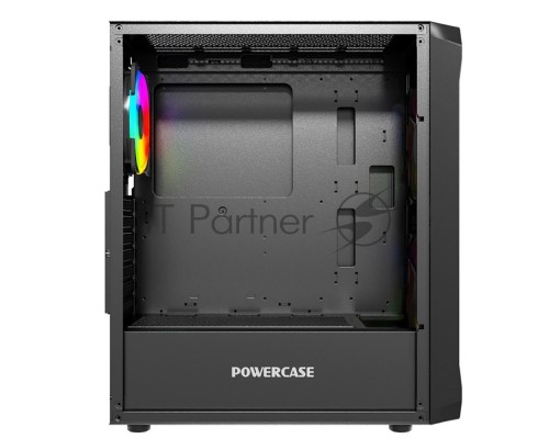 Корпус компьютерный Powercase Mistral Edge SE, Tempered Glass, 2x 140mm ARGB PWM+1x 120mm ARGB PWM, чёрный, ATX  (CMSEB-A3)