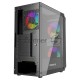 Корпус компьютерный Powercase Mistral Edge SE, Tempered Glass, 2x 140mm ARGB PWM+1x 120mm ARGB PWM, чёрный, ATX  (CMSEB-A3)