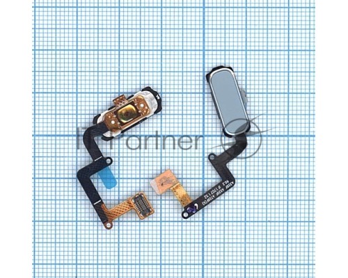 Кнопка HOME в сборе с механизмом и шлейфом для Samsung A320, синяя