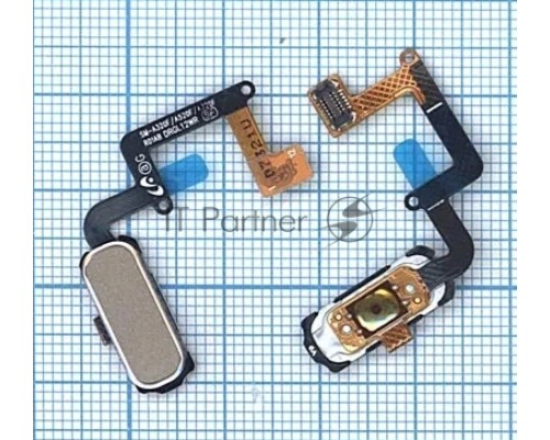 Кнопка HOME в сборе с механизмом и шлейфом для Samsung A320, золотая
