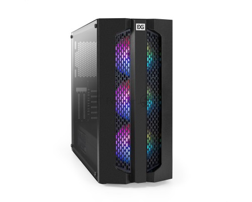 Компьютерный корпус Miditower ExeGate EVO-9205-EVO800 (ATX, БП EVO800RGB с вент. 12 см, с окном, 1*USB+1*USB3.0, аудио, черный, 3 вент. 12см с RGB подсветкой)