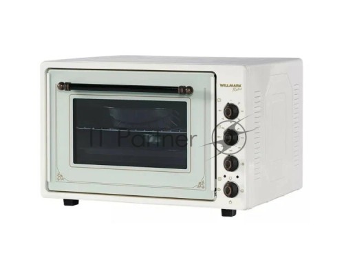 Мини-печь Willmark WOF-705BR (70л,эмал.внутр.поверх,лампа,таймер, конвекц, гриль, ретро беж, 2000Вт)