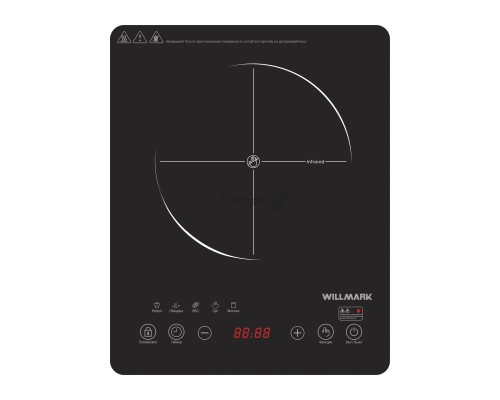 Плита стеклокерамическая Willmark WCP-805BT (2200Вт,1 конф.,10 уровней темп.,8 программ,сенс.панель)