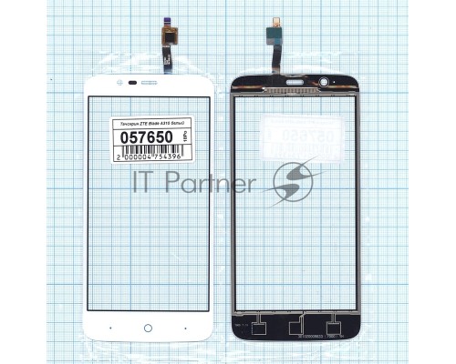 Сенсорное стекло (тачскрин) для ZTE Blade A310, белое