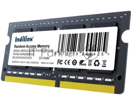 Оперативная память SO-DIMM DDR4 8Gb PC25600 3200MHz CL22 Indilinx 1.2V RTL (IND-ID4N32SP08X)